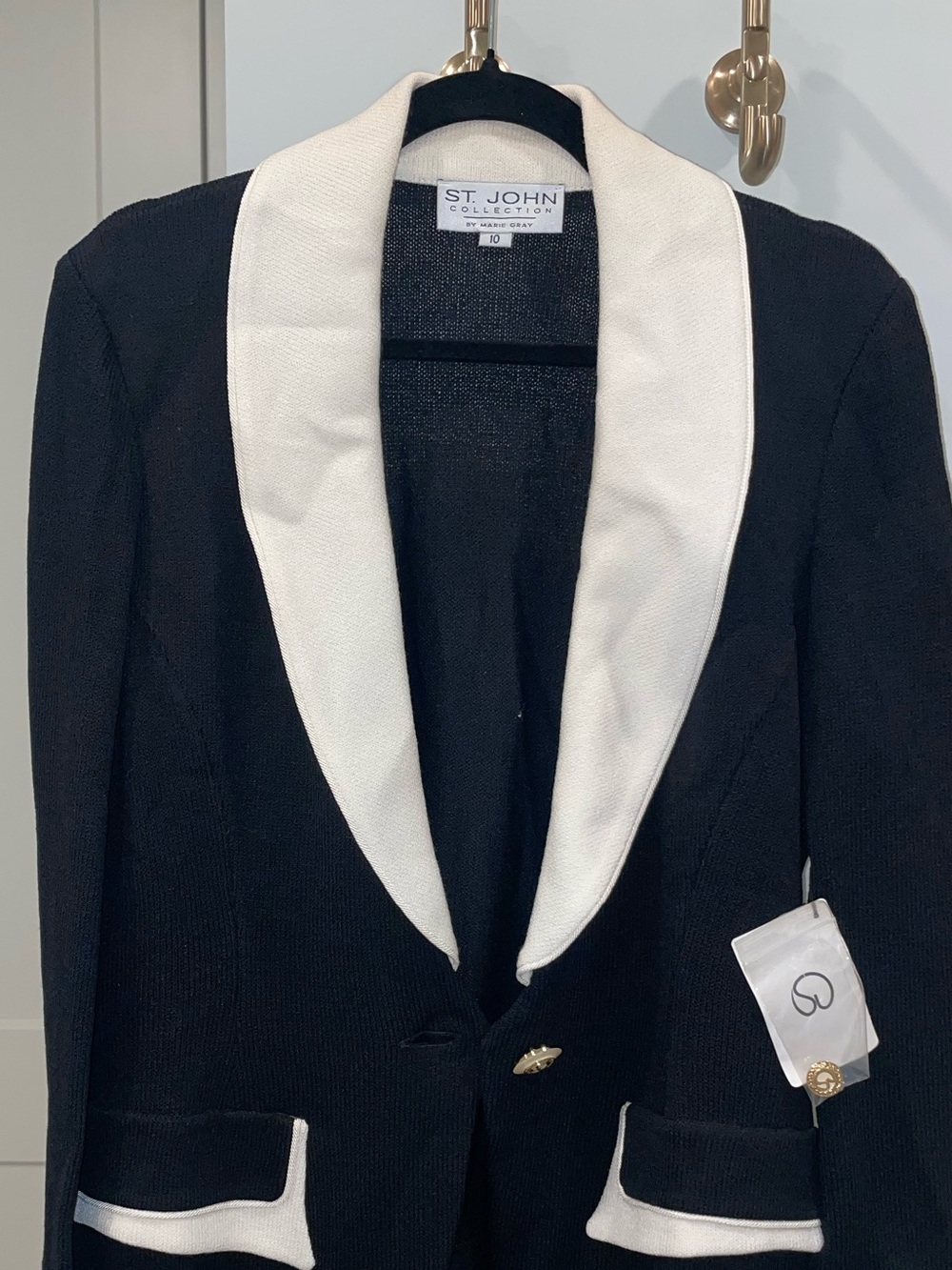 NWT 1990s St. John Collection by Marie Gray Wool Blend Blazer With Placket - Picture 7 of 12
